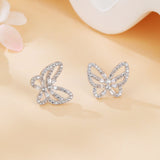 925 Sterling Silver **stunning Zircon Butterfly Earrings: Elegant Jewelry For Special Occasions**
