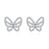 925 Sterling Silver **stunning Zircon Butterfly Earrings: Elegant Jewelry For Special Occasions**