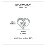 925 Sterling Silver Elegant Heart-shaped Zircon Earrings In Plated with White Gold
