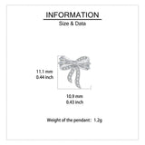 925 Sterling Silver Elegant Zircon-encrusted Plated with White Gold Bow Earrings