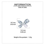 925 Sterling Silver Butterfly Zircon Earrings In Platinum Setting