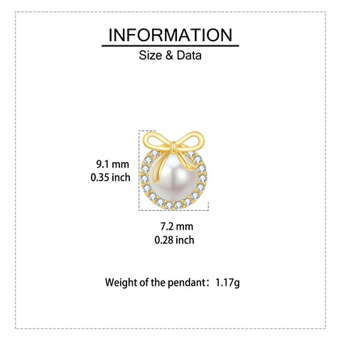 925 Sterling Silver Elegant Pearl Earrings With Zircon Accents And Gold Bow Design