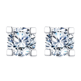 925 Sterling Silver Elegant Moissanite Stud Earrings In Silver Setting: Timeless Beauty Meets Modern Chic