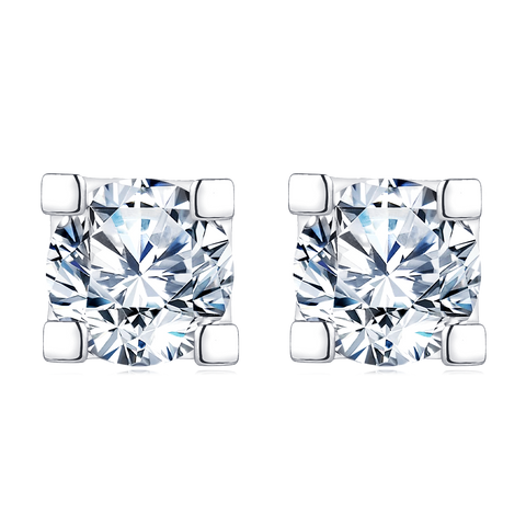 925 Sterling Silver Elegant Moissanite Stud Earrings In Silver Setting: Timeless Beauty Meets Modern Chic