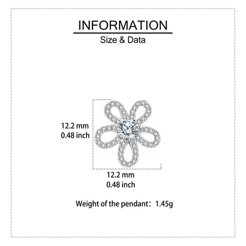 925 Sterling Silver Elegant Moissanite Flower Stud Earrings | Sparkling Silver Jewelry