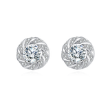 925 Sterling Silver Elegant Floral Moissanite Stud Earrings: Luxury Jewelry Gift