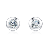 925 Sterling Silver Elegant Silver Stud Earrings With Sparkling Gemstone Accents ¨C Timeless Jewelry Piece