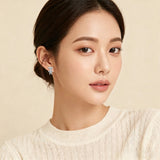 925 Sterling Silver Cute Silver Bear Stud Earrings With Moissanite Accents