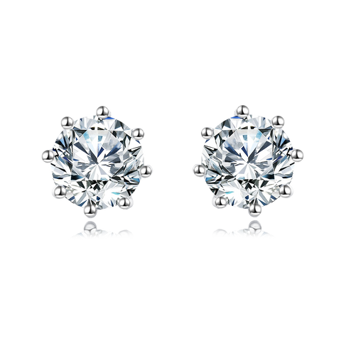 925 Sterling Silver Elegant Moissanite Stud Earrings In Silver: Timeless Beauty Meets Modern Simplicity