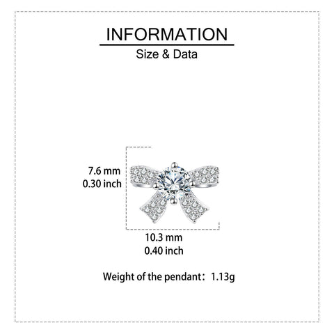 925 Sterling Silver Elegant Moissanite Bow Stud Earrings In Plated with White Gold Setting