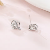 925 Sterling Silver Elegant Heart-shaped Moissanite Earrings