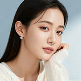 925 Sterling Silver Elegant Star Charm Moissanite Earrings In Silver Setting