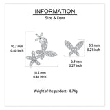 925 Sterling Silver Elegant Dragonfly & Butterfly Earrings In Sterling Silver With Cubic Zirconia Accents