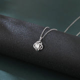 925 Sterling Silver Elegant Silver Interlocking Circles Zircon Pendant Necklace – Timeless Luxury Jewelry