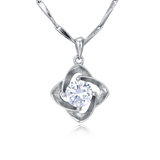 925 Sterling Silver Elegant Silver Necklace With Four-leaf Clover Design And Sparkling Zircon Pendant