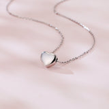 925 Sterling Silver Classic Silver Heart Pendant Necklace
