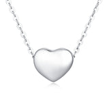 925 Sterling Silver Classic Silver Heart Pendant Necklace