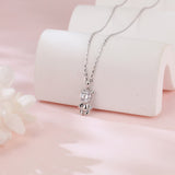 925 Sterling Silver Elegant Zircon Flower Pendant Necklace With Sterling Silver Chain