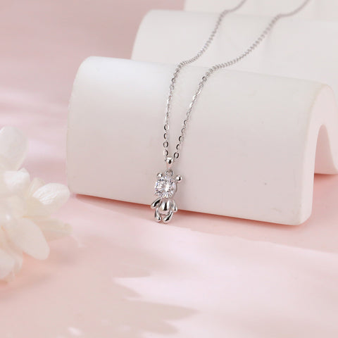 925 Sterling Silver Elegant Zircon Flower Pendant Necklace With Sterling Silver Chain