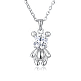 925 Sterling Silver Elegant Zircon Flower Pendant Necklace With Sterling Silver Chain