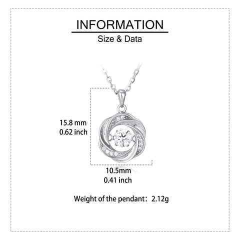 925 Sterling Silver Elegant Silver Zircon Pendant Necklace With Twisted Design – Timeless Luxury Jewelry