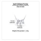 925 Sterling Silver Elegant Pearl And Baguette Zircon Necklace With Symmetrical Design