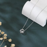 925 Sterling Silver Elegant Zircon Solitaire Pendant Necklace In Sterling Silver