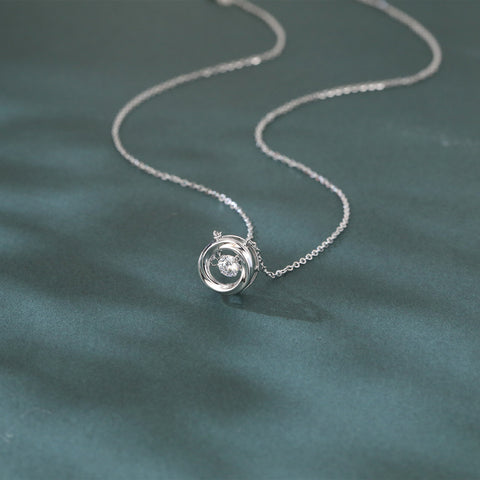 925 Sterling Silver Elegant Zircon Solitaire Pendant Necklace In Sterling Silver