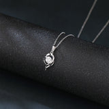 925 Sterling Silver Elegant Heart-shaped Zircon Pendant Necklace With Silver Chain