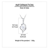 925 Sterling Silver Elegant Heart-shaped Zircon Pendant Necklace With Silver Chain