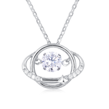 925 Sterling Silver Elegant Zircon Pendant With Interlocking Rings And Sparkling Accents – Timeless Jewelry Piece