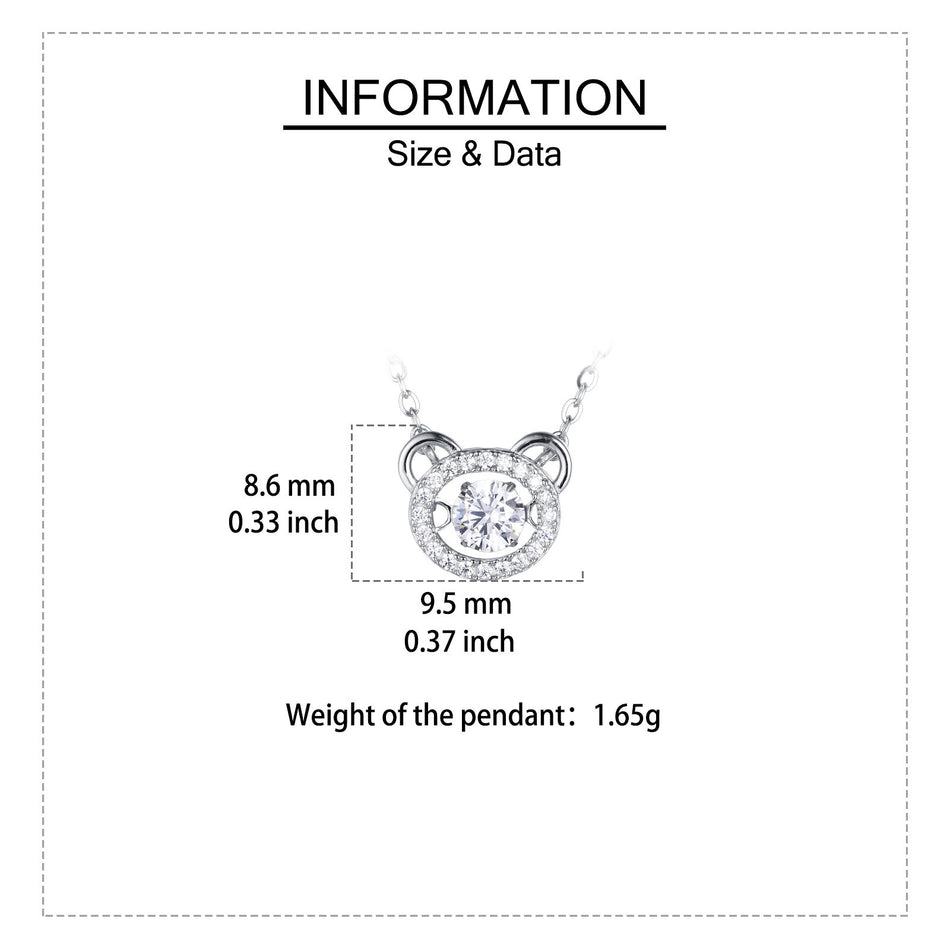 925 Sterling Silver Elegant Zircon Halo Interlocking Circles Sterling Silver Necklace