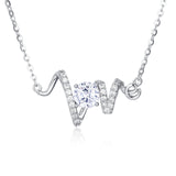 925 Sterling Silver Elegant Moissanite Necklace With Love Pendant: Timeless Elegance In Every Sparkle