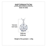 925 Sterling Silver Elegant Moissanite Cluster Pendant Necklace