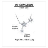 925 Sterling Silver Elegant Silver Flower Necklace With Moissanite Accents And Delicate Petal Design