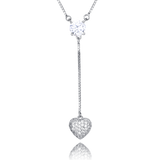 925 Sterling Silver Elegant Moissanite Heart Pendant Necklace: Timeless Luxury Jewelry Piece