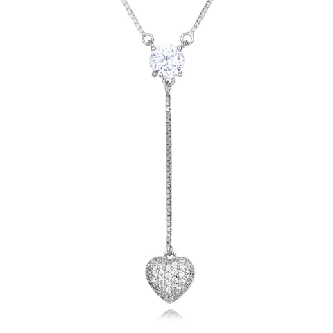 925 Sterling Silver Elegant Moissanite Heart Pendant Necklace: Timeless Luxury Jewelry Piece