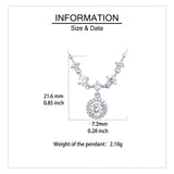 925 Sterling Silver Elegant Moissanite Necklace With Cascading Solitaire Drops And Halo Pendant