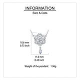 925 Sterling Silver Elegant Floral Moissanite Necklace With Sparkling Silver Chain And Teardrop Pendant