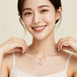 925 Sterling Silver Rose Plated With Gold Moissanite Fan Pendant Necklace: Timeless Elegance Meets Modern Design