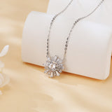 925 Sterling Silver Elegant Moissanite Sunburst Pendant Necklace | Luxury Jewelry Masterpiece