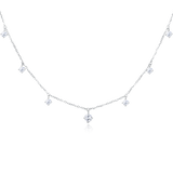 925 Sterling Silver Elegant Moissanite Necklace With Symmetric Pendant Design