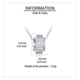 925 Sterling Silver Elegant Moissanite Pendant Necklace With Multi-row Cz Stones On Sterling Silver Chain