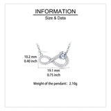 925 Sterling Silver Elegant Infinity Symbol Moissanite Necklace In Sterling Silver