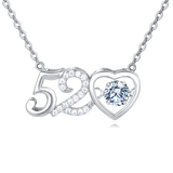 925 Sterling Silver Exquisite 520 Heart Moissanite Pendant Necklace In Sterling Silver