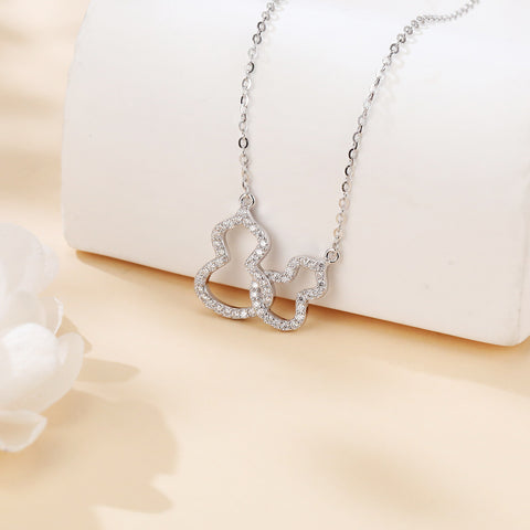 925 Sterling Silver Eternal Love Interlocking Heart Moissanite Necklace