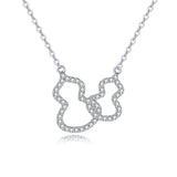 925 Sterling Silver Eternal Love Interlocking Heart Moissanite Necklace
