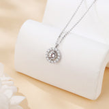 925 Sterling Silver Elegant Solitaire Moissanite Necklace In Plated with White Gold – Timeless Luxury Jewelry