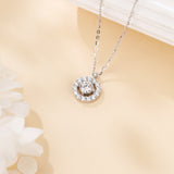 925 Sterling Silver Elegant Solitaire Moissanite Necklace In Plated with White Gold – Timeless Luxury Jewelry