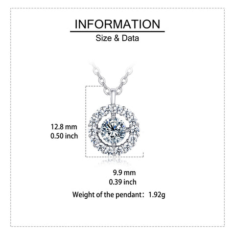 925 Sterling Silver Elegant Solitaire Moissanite Necklace In Plated with White Gold – Timeless Luxury Jewelry